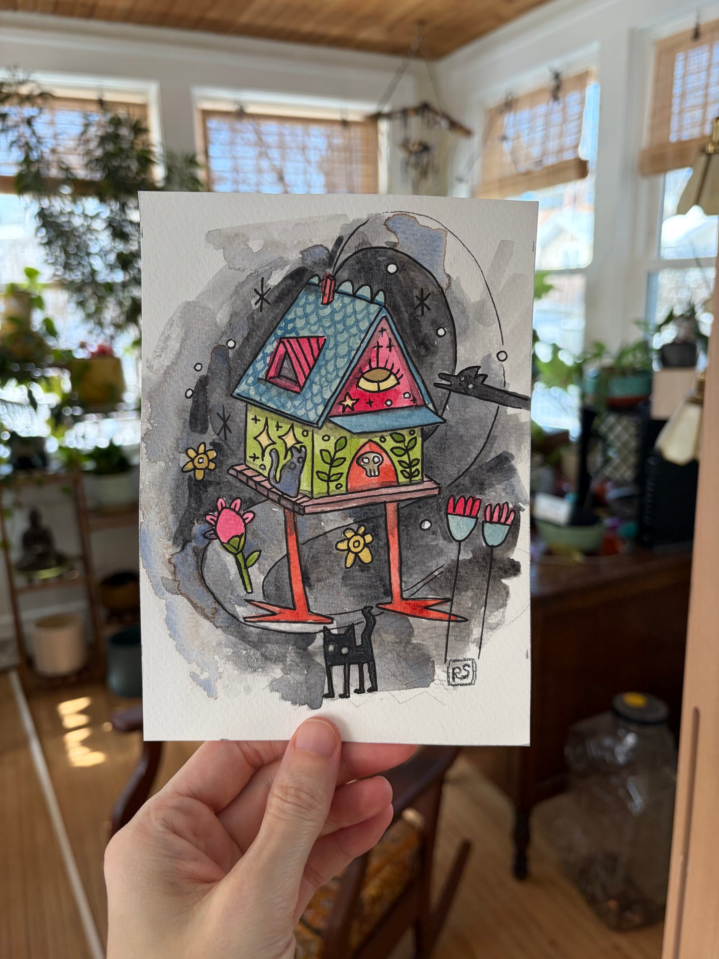 Baba Yaga 5x7 Illustration