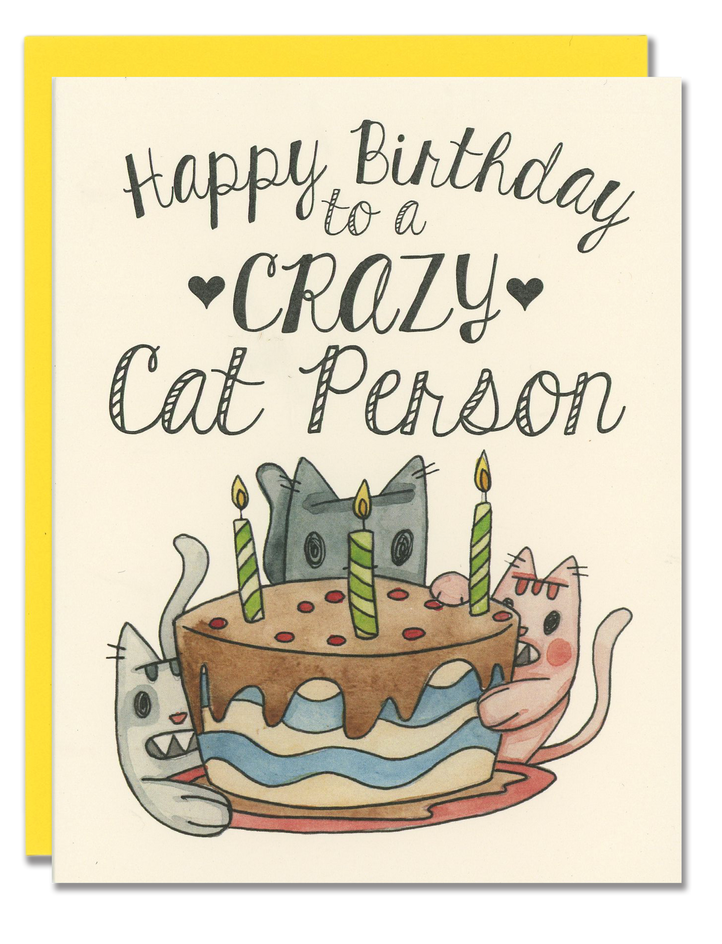 Happy Birthday Crazy Cat Person card