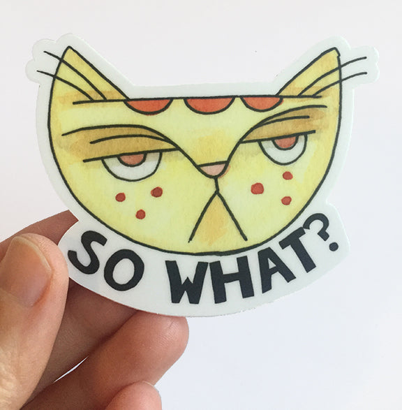 So What? Cat Sticker