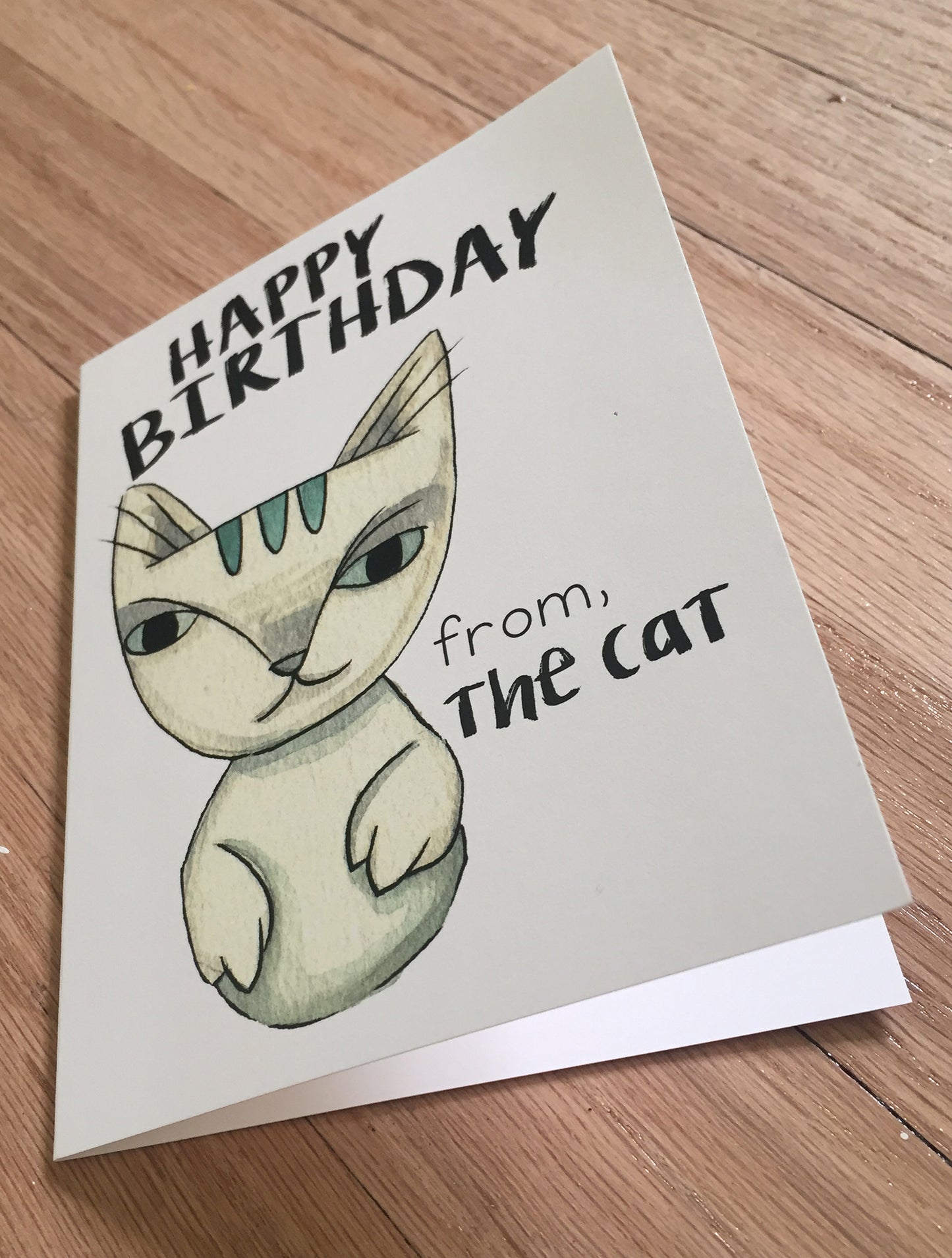 Happy Birthday From the Cat card