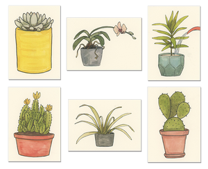 6 Plant Postcards