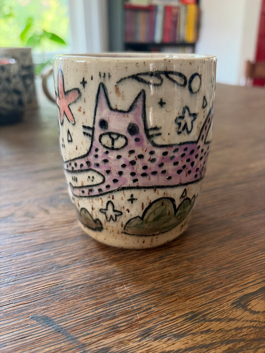 Purple Cat Pencil Holder