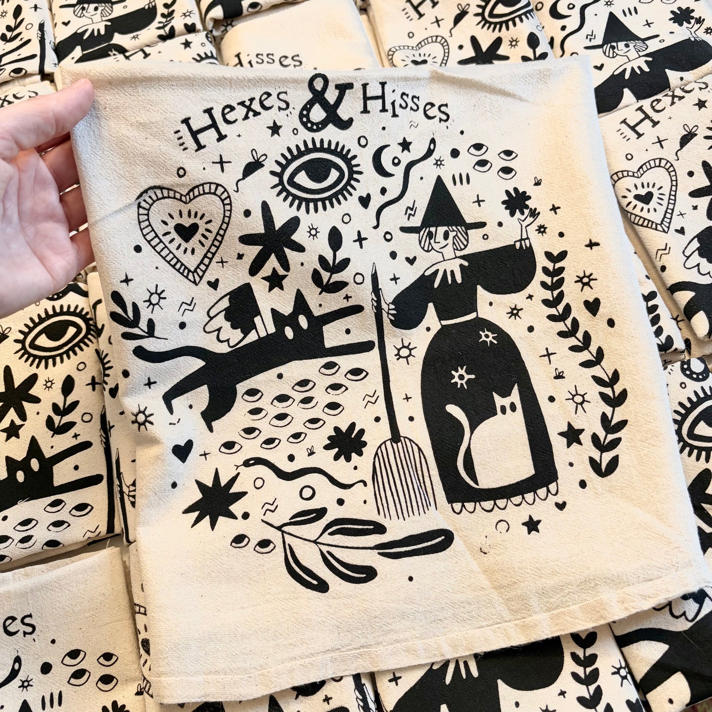 Hexes & Hisses Tea Towel