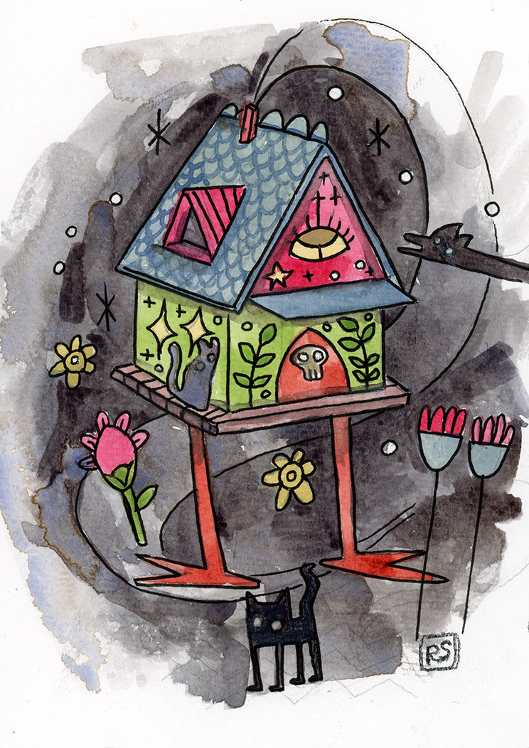 Baba Yaga 5x7 Illustration