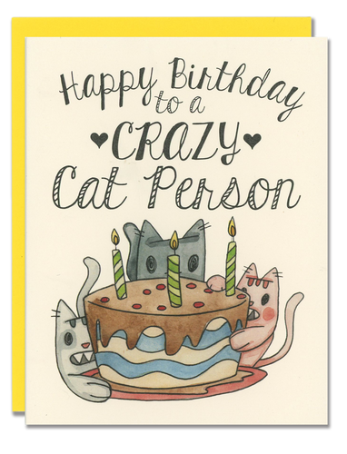 Happy Birthday Crazy Cat Person card
