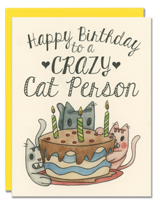 Happy Birthday Crazy Cat Person card