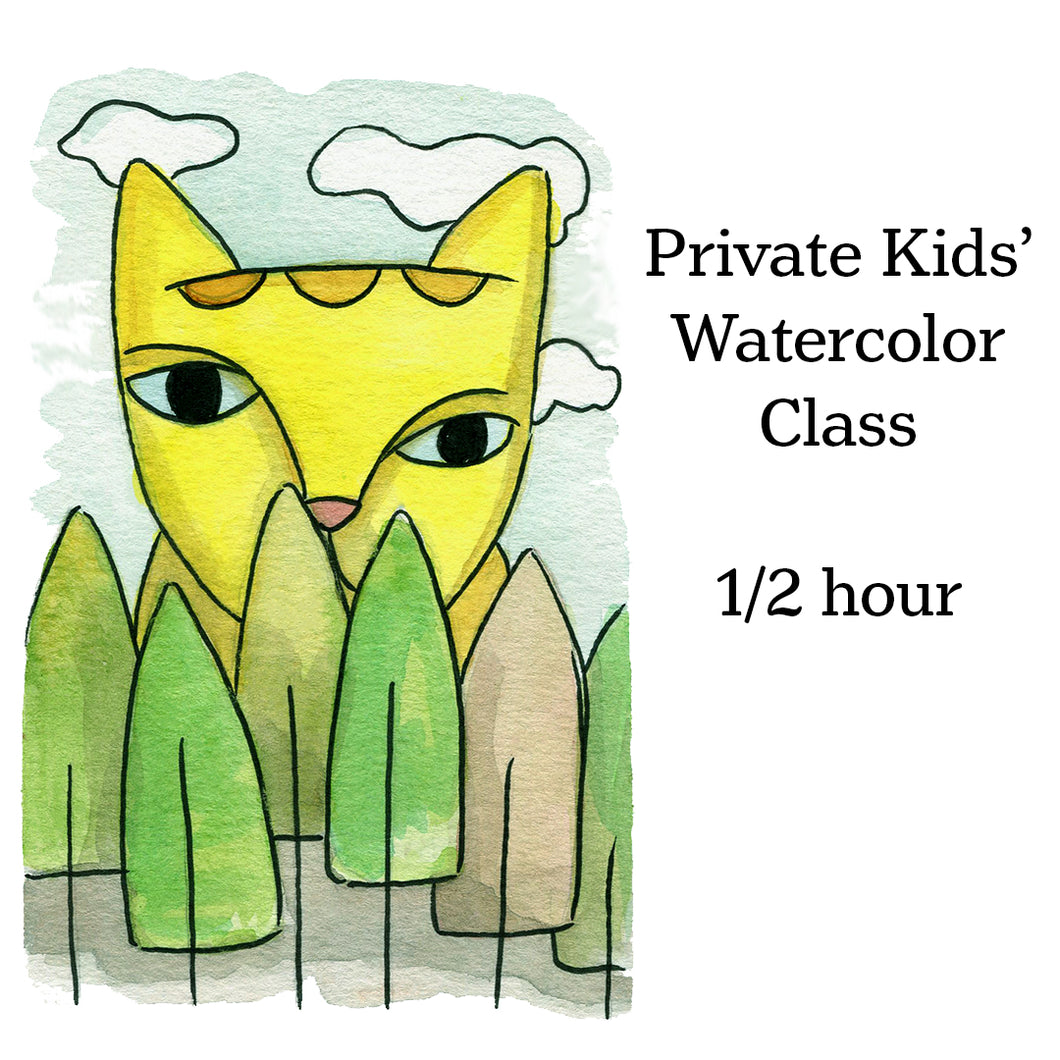 Class-Kids' Private Watercolor lesson