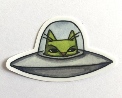 Space Alien Cat Sticker