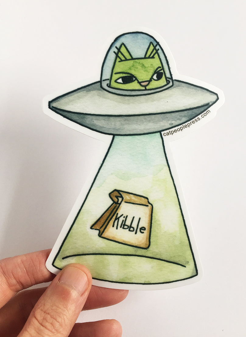 Alien Cat Sticker, Alien Sticker, Cat Stickers, Cat Gift for Cat