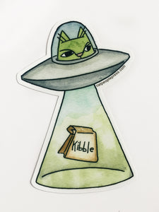 Space Alien Cat Sticker 5"
