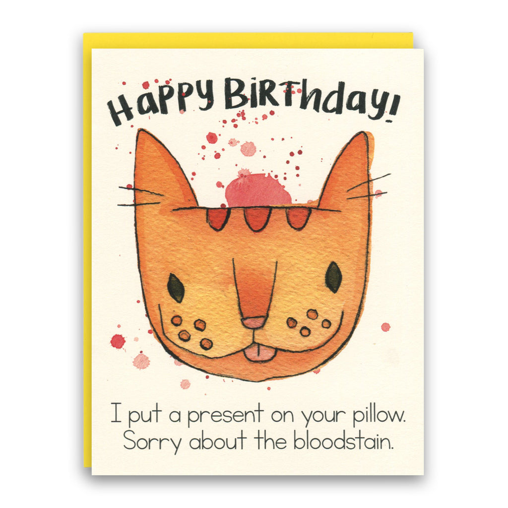 Happy Birthday! Bloodstain card – Cat People Press