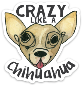 Crazy like a Chihuahua Sticker