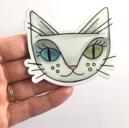 David Bowie Cat Sticker