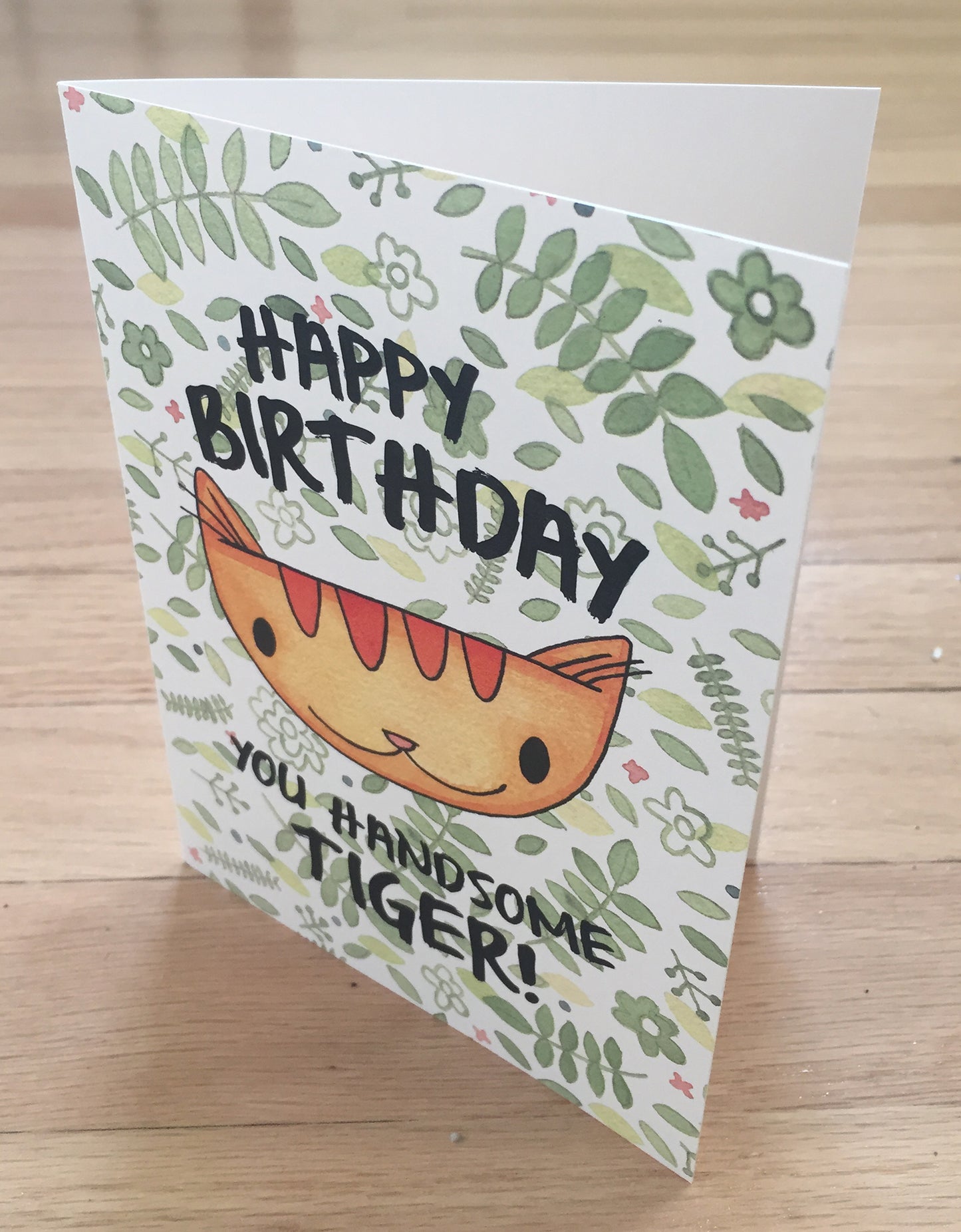 Jungle Cat, Happy Birthday You Handsome Tiger! card