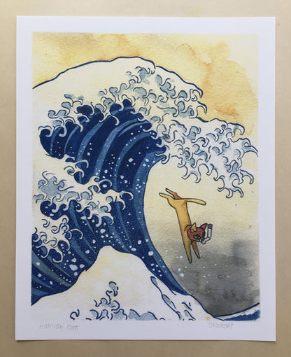 Hokusai Cat Print 8x10