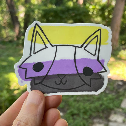 Pride Cat: Non-Binary Sticker