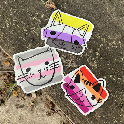 Pride Cat: Demi Girl Sticker