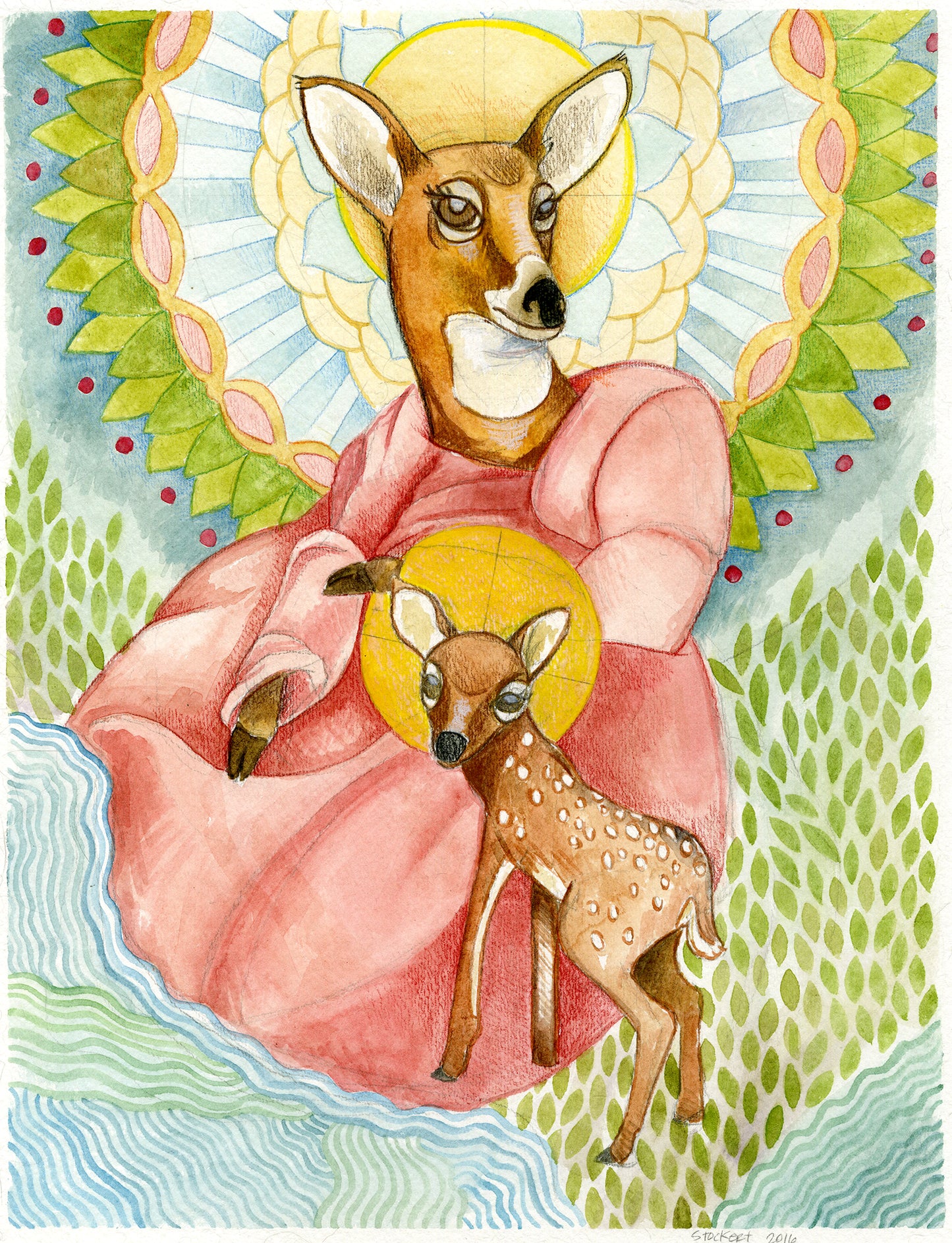 Midwest Madonna Original Watercolor